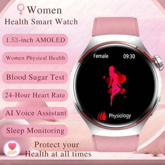 For Huawei Xiaomi NFC Smart Watch Women Watch 4 Pro AMOLED HD Screen Heart Rate Bluetooth Call IP68 Waterproof SmartWatch 2024