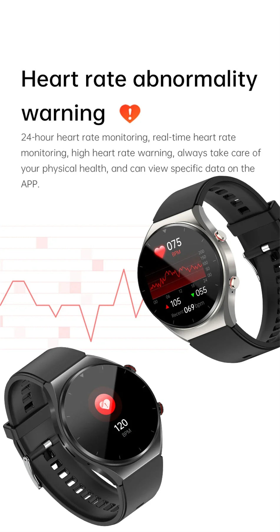 Smart Watch 2024 Bluetooth Call Smartwatch Men Women Blood Sugar Heart Rate Blood Pressure Health IP67 Waterproof Sports Watch