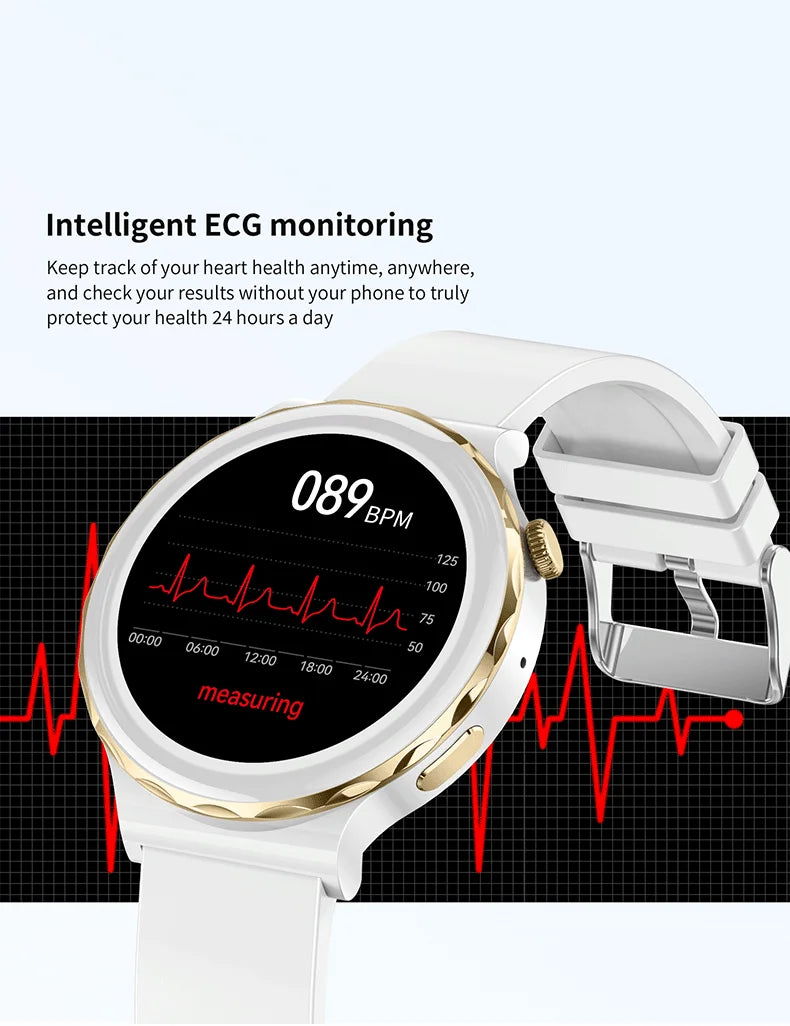 2024 New Fashion Women Smart Watch Full Touch Screen Heart Rate Blood Oxygen Sports Fitness Bracelet Voice Calling Smartwatch