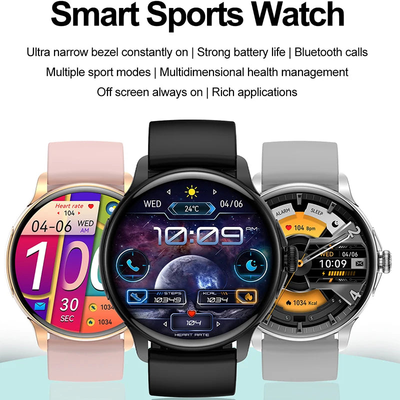 2024 New Smartwatch 1.43 inch Full Screen Bluetooth Calling Heart Rate Sleep Monitor Sport Models Smart Watch For Men Women+Box