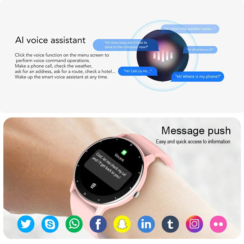 LIGE New Smart Watch Women Men Bluetooth Call Sleep Health Monitor Smart Watch Women Sport GPS Track Tracking Smartwatch 2024