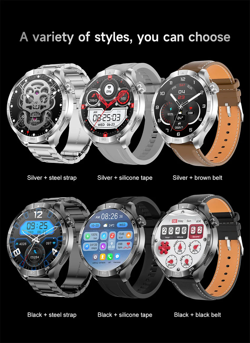 For HUAWEI Sports Waterproof Smart Bracelet Men Watch GPS NFC Compass 1.85 inch AMOLED Screen Bluetooth Call Smartwatch 2024 New