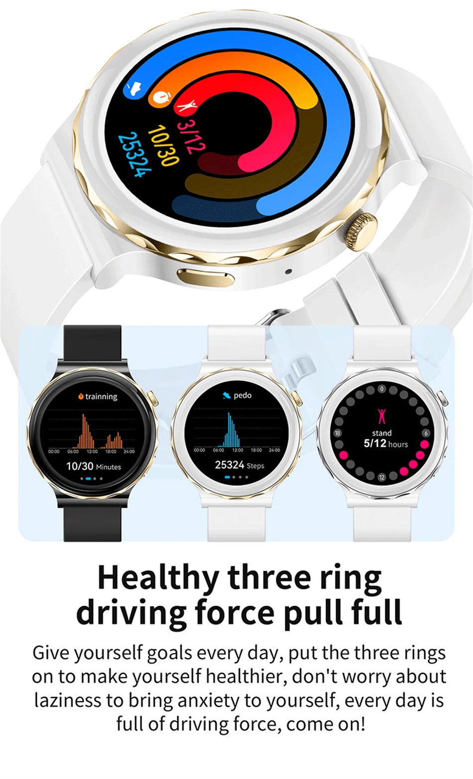 2024 New ECG+PPG SmartWatch Ladies Full Touch Screen Heart Rate Sports Fitness Watch Voice Call Waterproof Smart Watch Women+Box