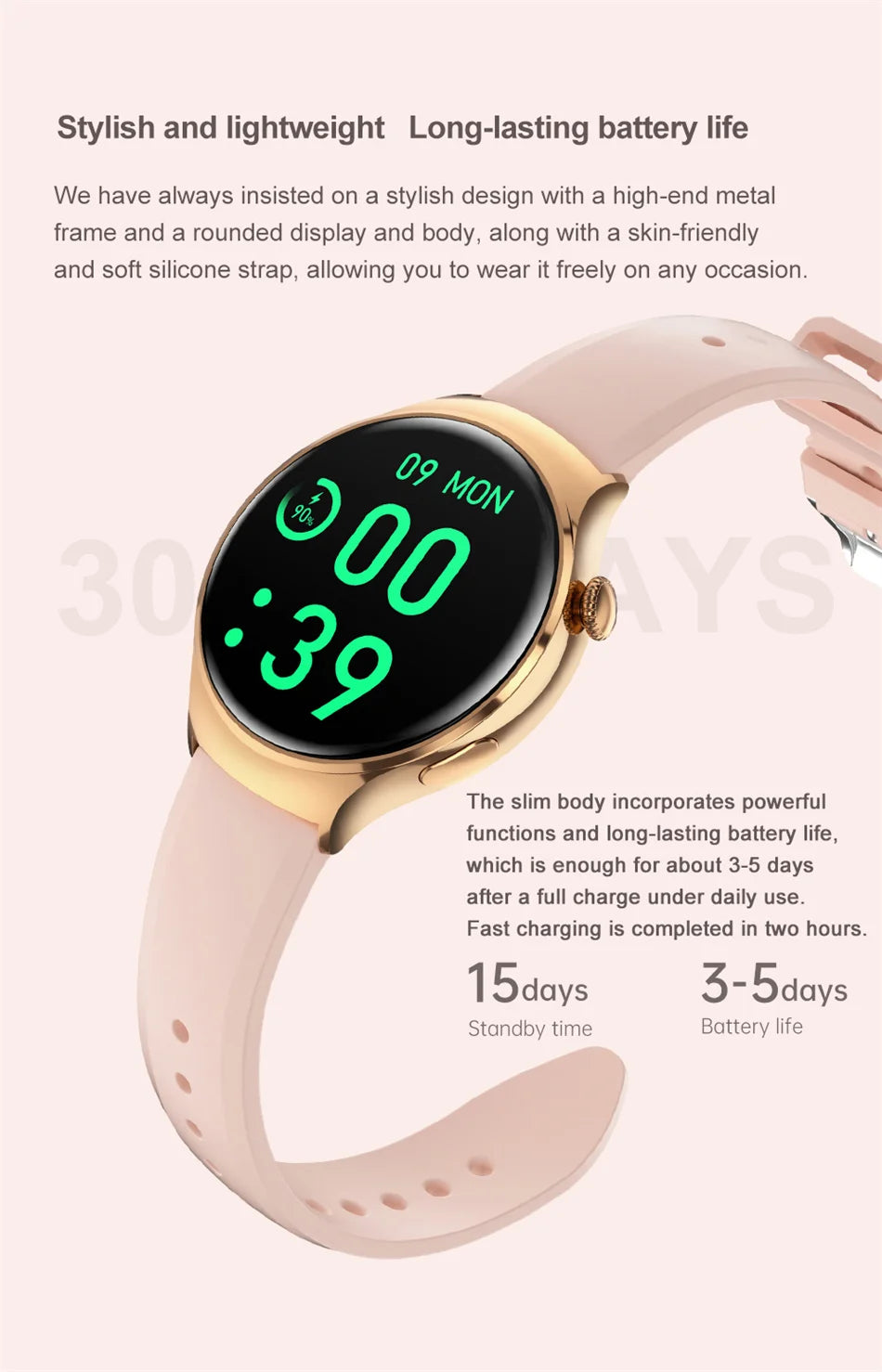 For HUAWEI 2024 New Watch GT4Mini Smart Watch Women AMOLED NFC GPS Heart Rate Clock BT Call IP68 Waterproof Lady Smartwatch+Box