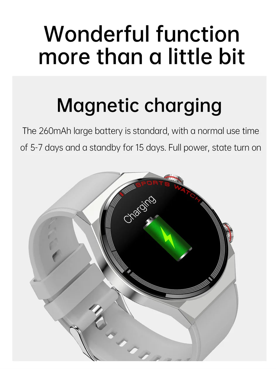 For Huawei Xiaomi NFC Smart Watch Men GT3 Pro AMOLED 390*390 HD Screen Heart Rate Bluetooth Call IP68 Waterproof SmartWatch 2024