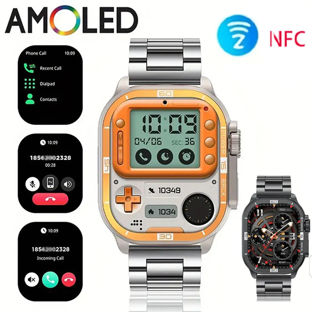 2024 Men Smart Watch NFC AMOLED 2.06 inches 410 * 502 Full Screen Touch Bluetooth Call Heart Rate Detection Women Smartwatches ﻿