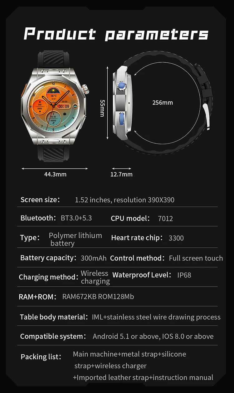 2024 Smartwatch Amoled Z83 Max Wireless Charger Ecg Body Temperature Comprass Game Outdoor Men Smart Watches Rdfit App