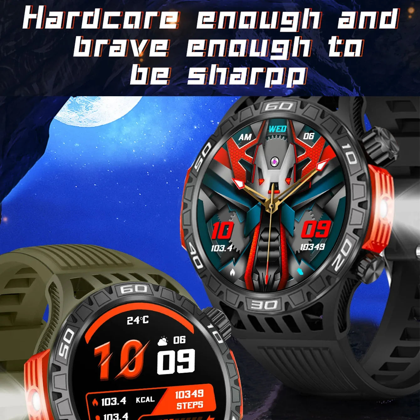 Ultra Watch High-End Smartwatch 2024 Men's Wristwatch Portable Flashlight 10 Meters Waterproof Compatible Android Iphone Ios