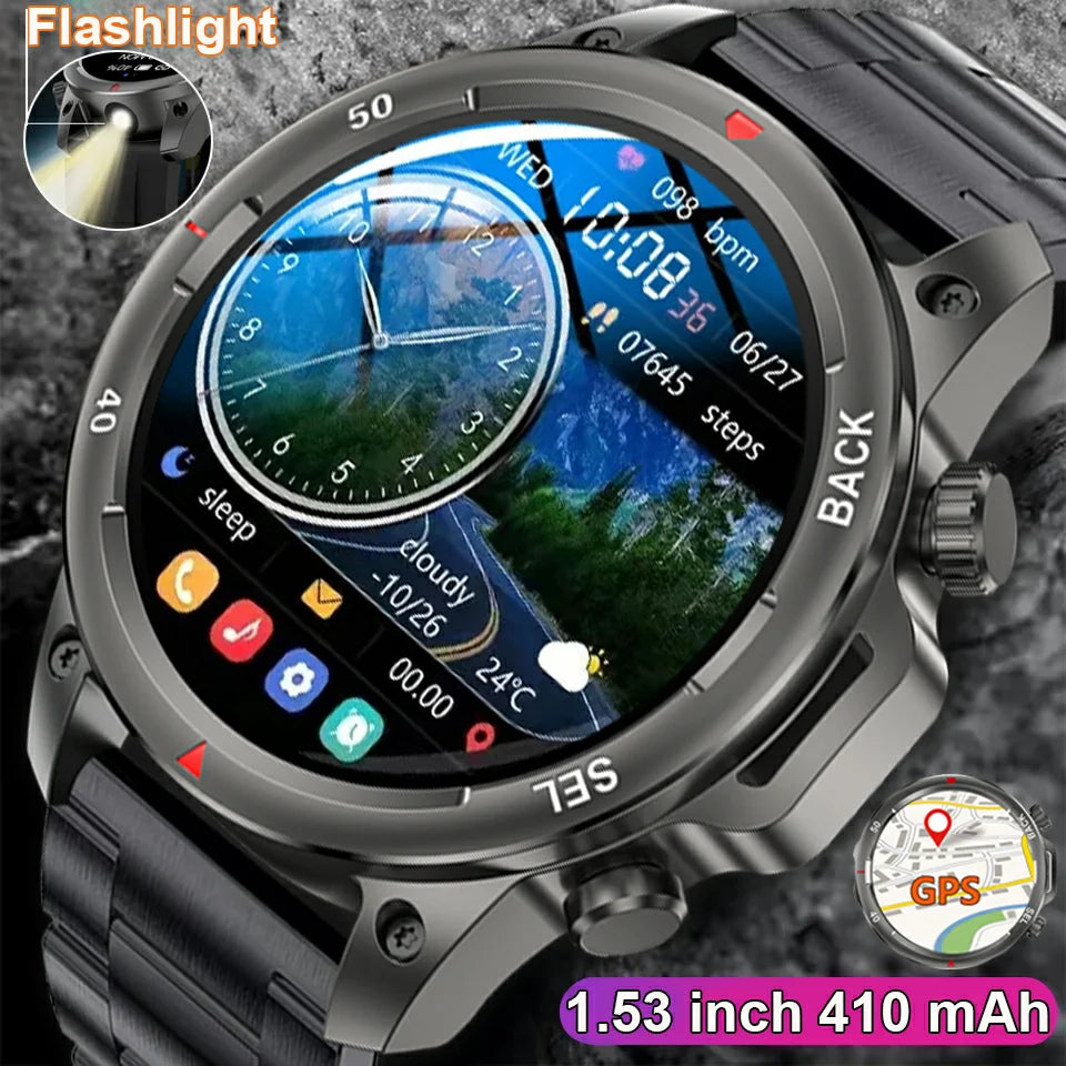 2024 Smart Watch Men GPS NFC Full Circle Touch Screen Bluetooth Call Men Smartwatch Waterproof Sport Activity Fitness Watch+Box