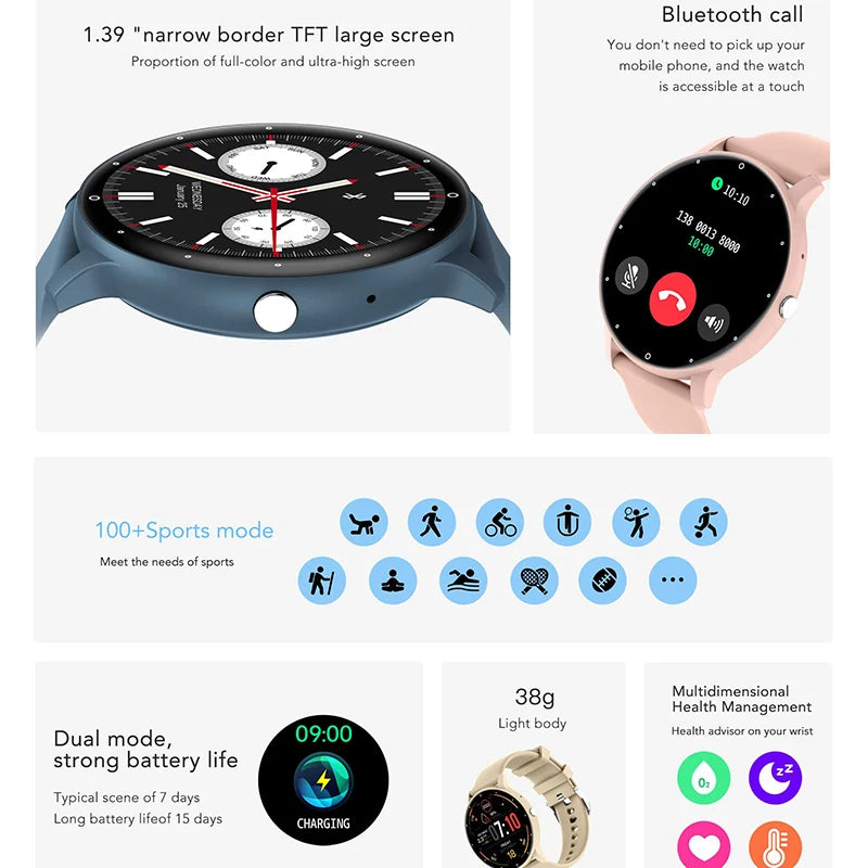 1.39 Inch 360*360 Screen Smart Watch Men Custom Dial Fitness Trackers 2024 New Bluetooth Call Smartwatch Women For Android ios