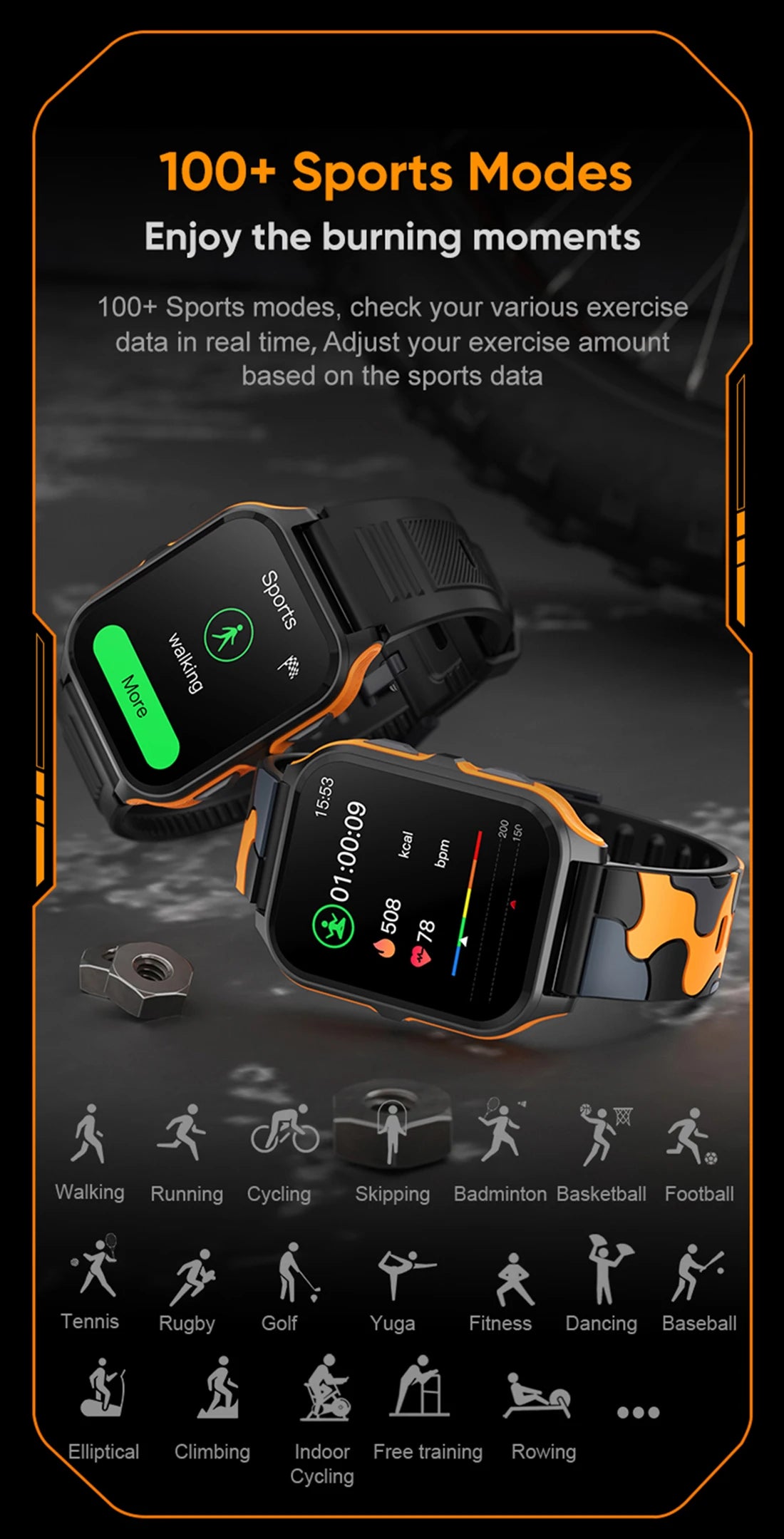 COLMI P73 1.9" Outdoor Military Smartwatch Men Bluetooth Call Smart Watch 3ATM IP68 Waterproof For Xiaomi Android iOS Phone