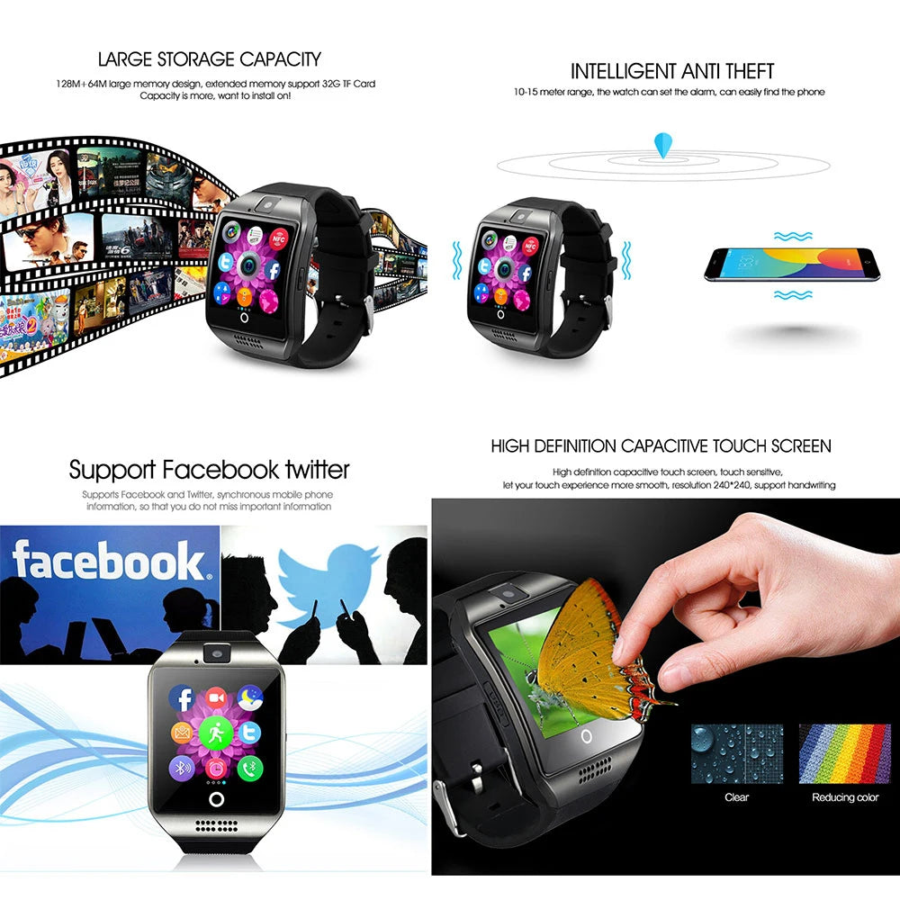 Men and Women's Smartwatch, Bluetooth Bracelet, Camera, Touch Screen, Compatible with TF SIM Card, Android, 2024