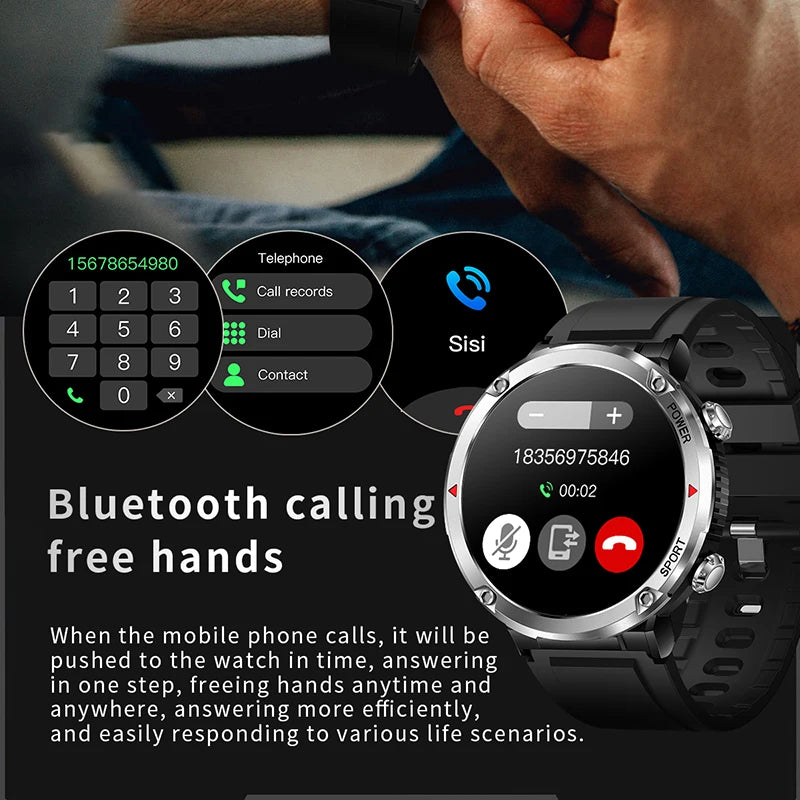 For Huawei 600mAh Battery Watch For Men Smart Watch In 2024 Bluetooth Call Smartwatch Fitness Sports Clock 1.6 Inch HD Screen