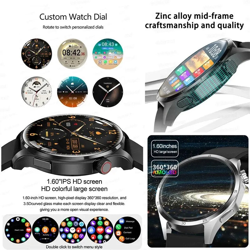 2024 New Bluetooth Call Smart Watch Men GPS Sports Heart Rate Blood Glucose Health Monitor NFC Smartwatch Women For Android IOS