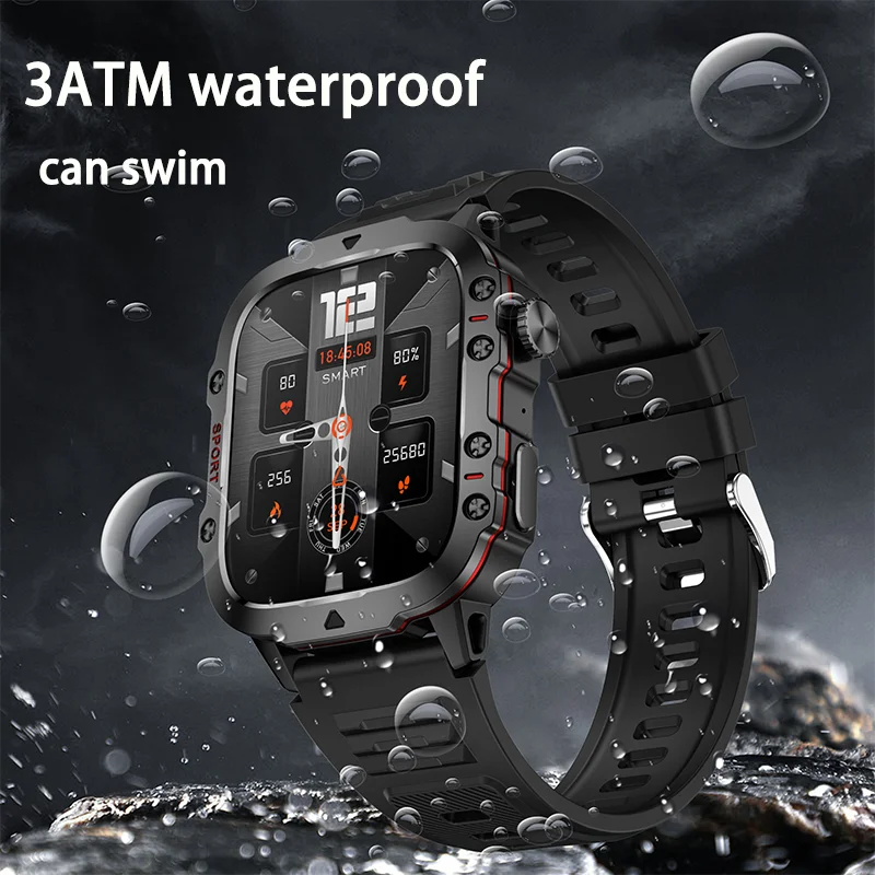 2024 New For Xiaomi Military Smart Watch Men IP68 5ATM Outdoor Sports Fitness Tracker Health Monitor 1.96" BT Call Smartwatch