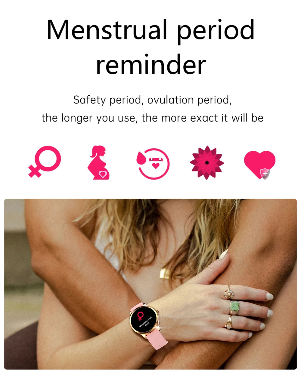 GFORDT New Luxury Smart Watch For Women Bluetooth Call Connected Phone Women Watches Health Monitor Sports Smartwatch 2024 Women