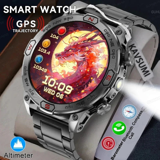 For HUAWEI Xiaomi Android Outdoor Smartwatch Men GPS Sport Tracker Bluetooth Call Heart Rate IP68 Waterproof Smart Watches 2024