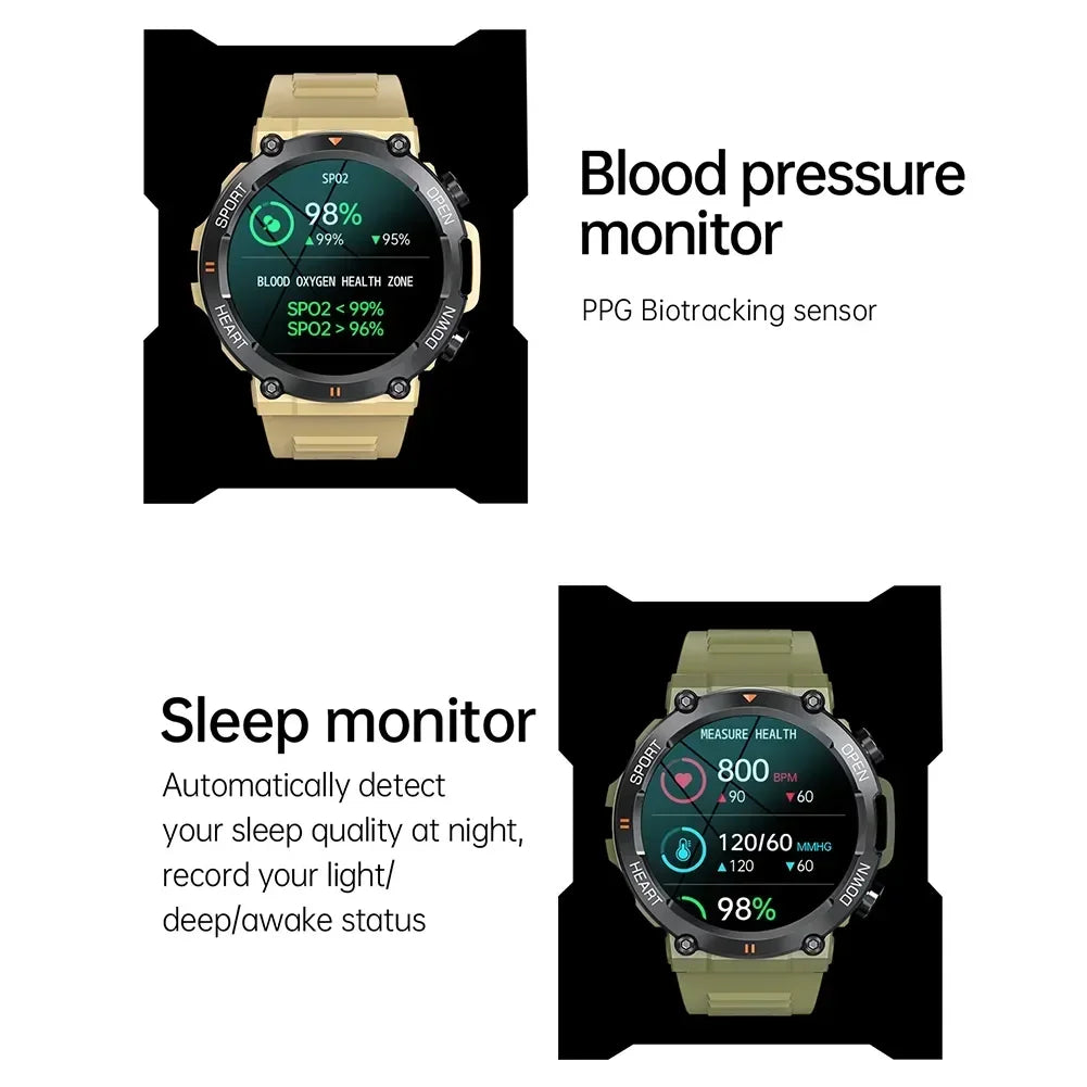 2024 New For T-Rex 2 Smartwatch Men NFC Heart Rate Blood Pressure Monitor 1.39“ Screen BT Call Sports Waterproof Smart Watch