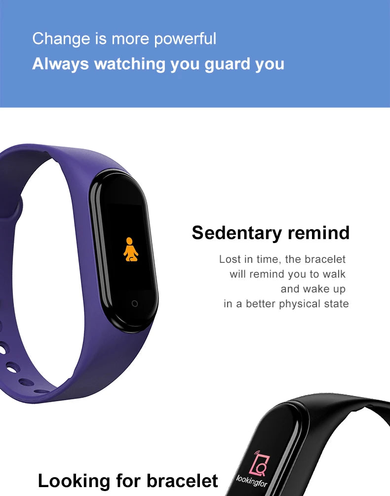 M5 Smart Bracelet Men Fitness Smart Wristband Women Sports Tracker Smartwatch Bracelet M5 Band Multifunction Color screen Band