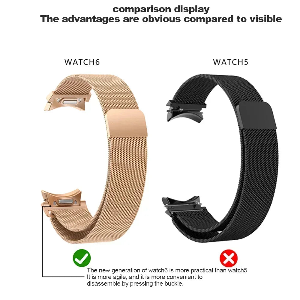 Magnetic Metal Strap For Samsung Galaxy Watch Ultra 47mm Watch 7 FE 6 5 4 40mm 44mm 5Pro 45mm/6 Classic 47mm 43mm Bracelet Strap