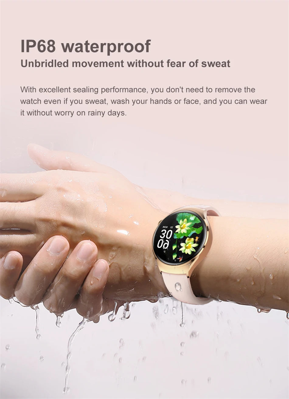 For Huawei Watch 4 mini Smart Watch Women 360*360 HD Screen Heart Rate Temperature Sport Bracelet NFC BT Calling Smartwatch 2024