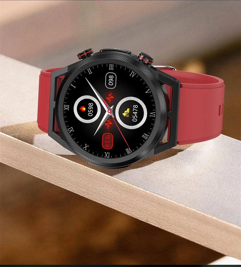 2024 New Uric Acid Non invasive Blood Glucose Smart Watch Mens Bluetooth Call Blood Lipid Blood Oxygen Blood Pressure Smartwatch