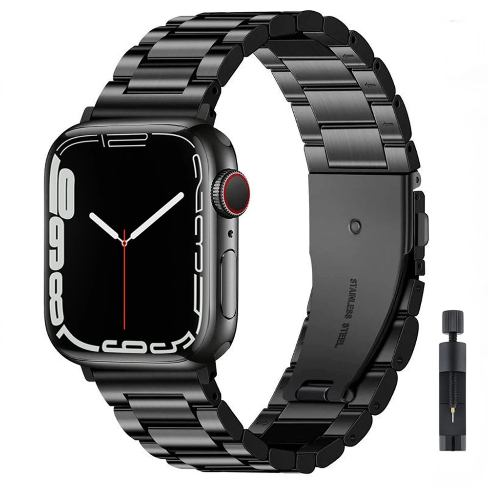 New Metal Strap for Apple Watch band 49mm 45mm 41mm 44mm 40mm 42 38mm Stainless steel Bracelet iWatch 7 6 5 4 3 SE 8 Ultra Strap