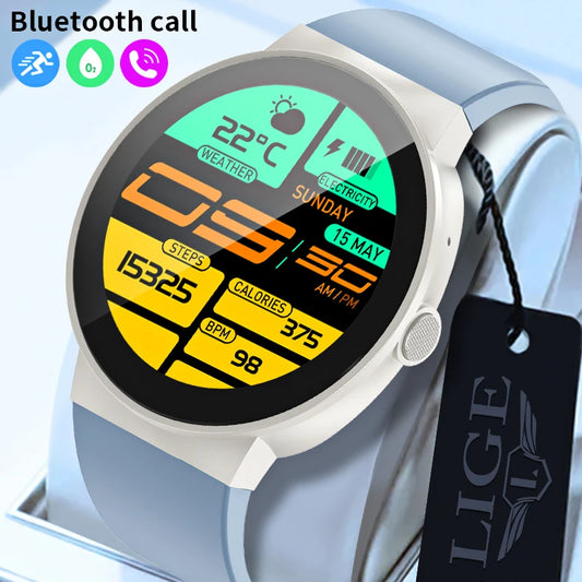 LIGE 2024 Men Smart Watch Bluetooth Call Fitness Smartwatch for Man Sport Wristwatch HD Screen Smart Bracelet for Android iOS