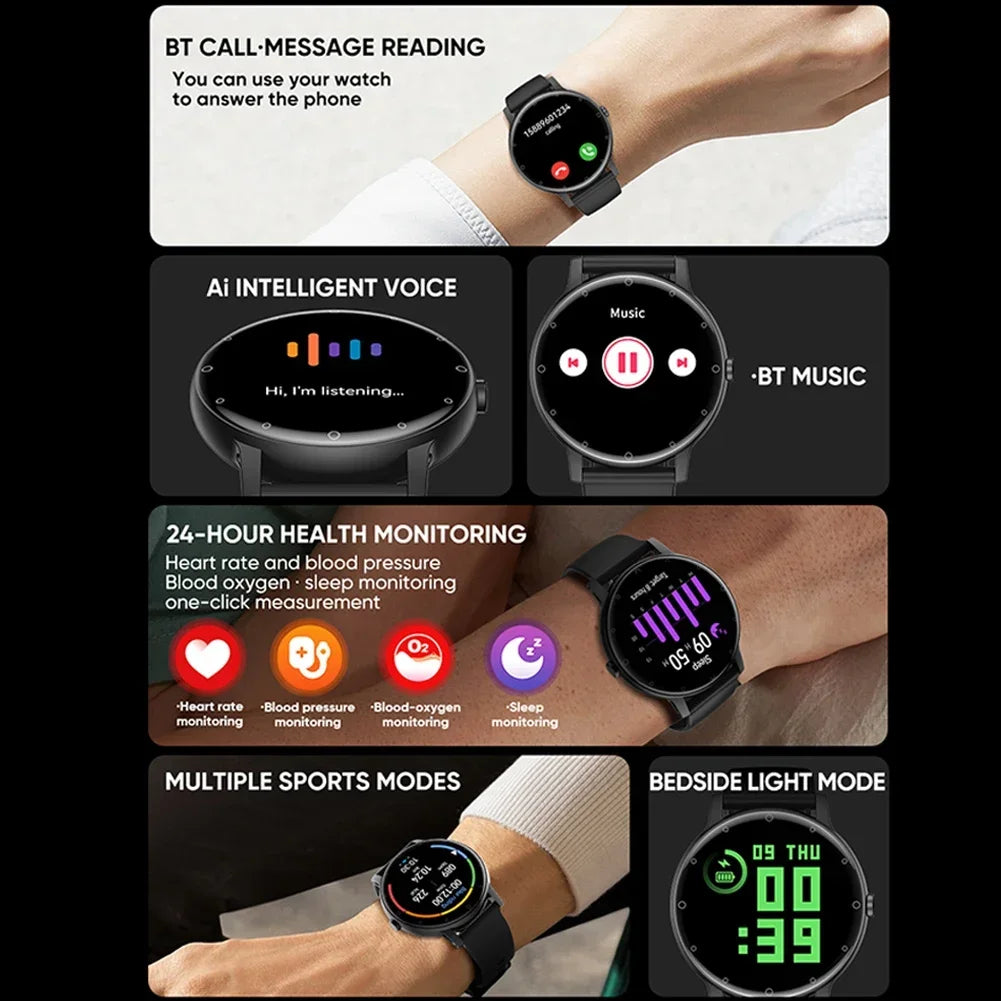 New ECG Smart Watch Men Heart Rate Voice Assistant GPS Tracker Blood Pressure Custom Dial Women Smartwatch 2024 Sport Waterproof