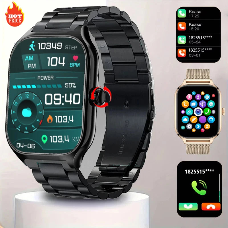 New Smart Watch 2024 Men Women 2.01 inch Custom Watch Face Rotate Button Bluetoooth reloj hombre Sports Smarthwhatch For Xiaomi