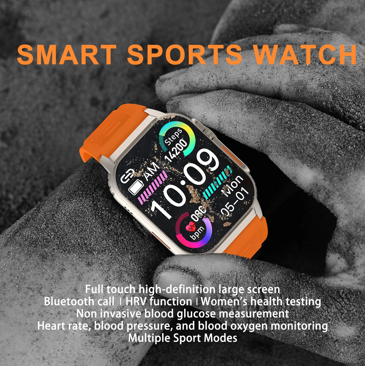 2024 NEW Blood Glucose Smartwatch HRV Heath Monitoring Blood Pressure Heart Rate Sports Bluetooth Call Answer Smart Watch