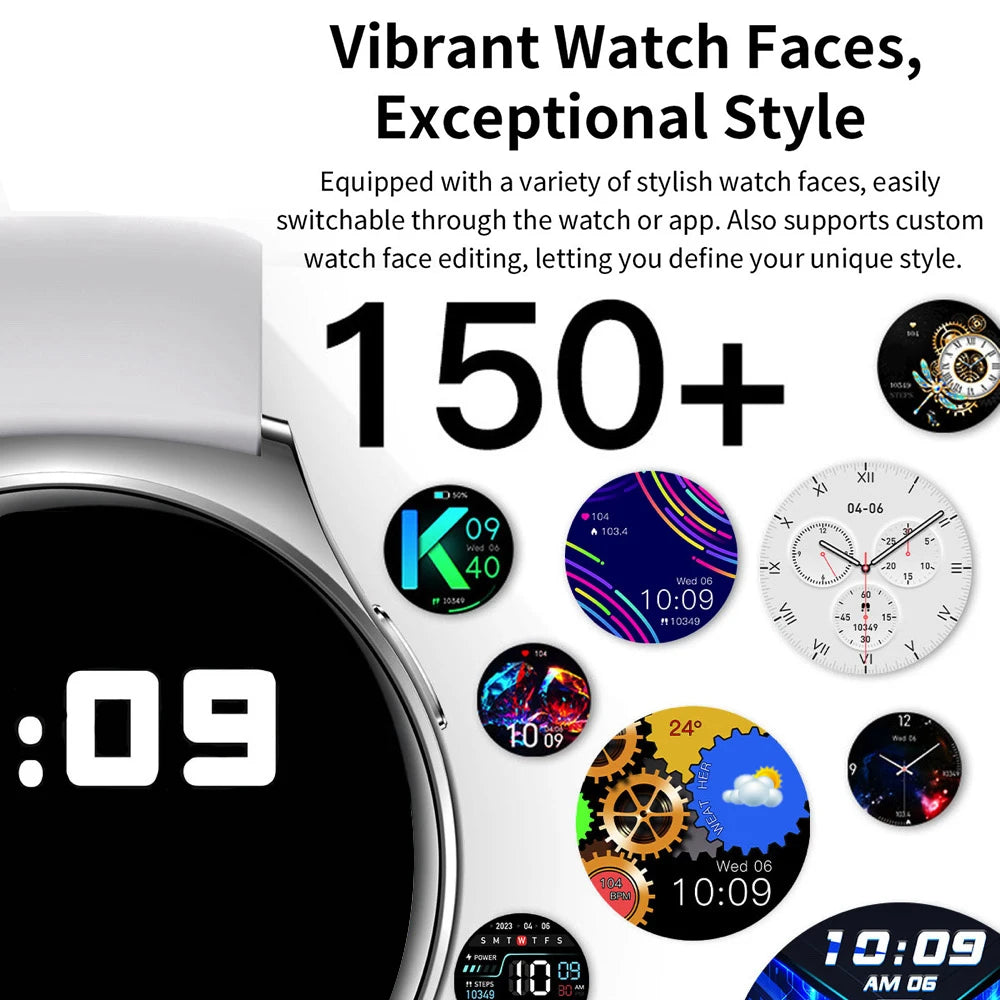 Men Women 1.43" AMOLED Screen Blue Tooth Call Smart Watch Heart Rate Waterproof 100+ Sport Modes Watches Music 2024 Smartwatch