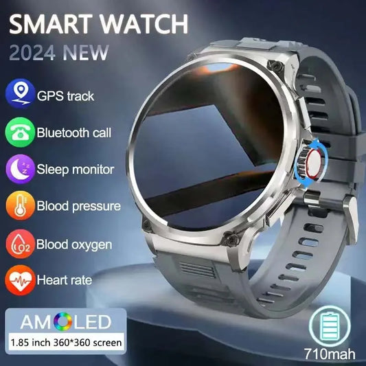 2024 New 1.85 " HD Bluetooth Call Smart Watch Men Sports Fitness Watches Heart Monitor 710mAh Smartwatch Men For XIAOMI Android