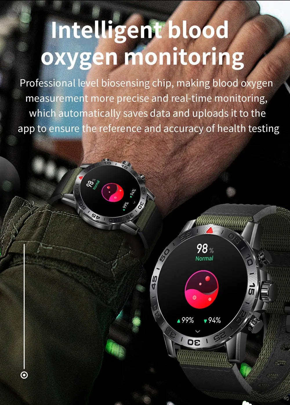 2024 Outdoor Smartwatch Men Sports High-End Blood Pressure Multi-Sport Mode Big Rugged Smart Watch For Huawei Phone