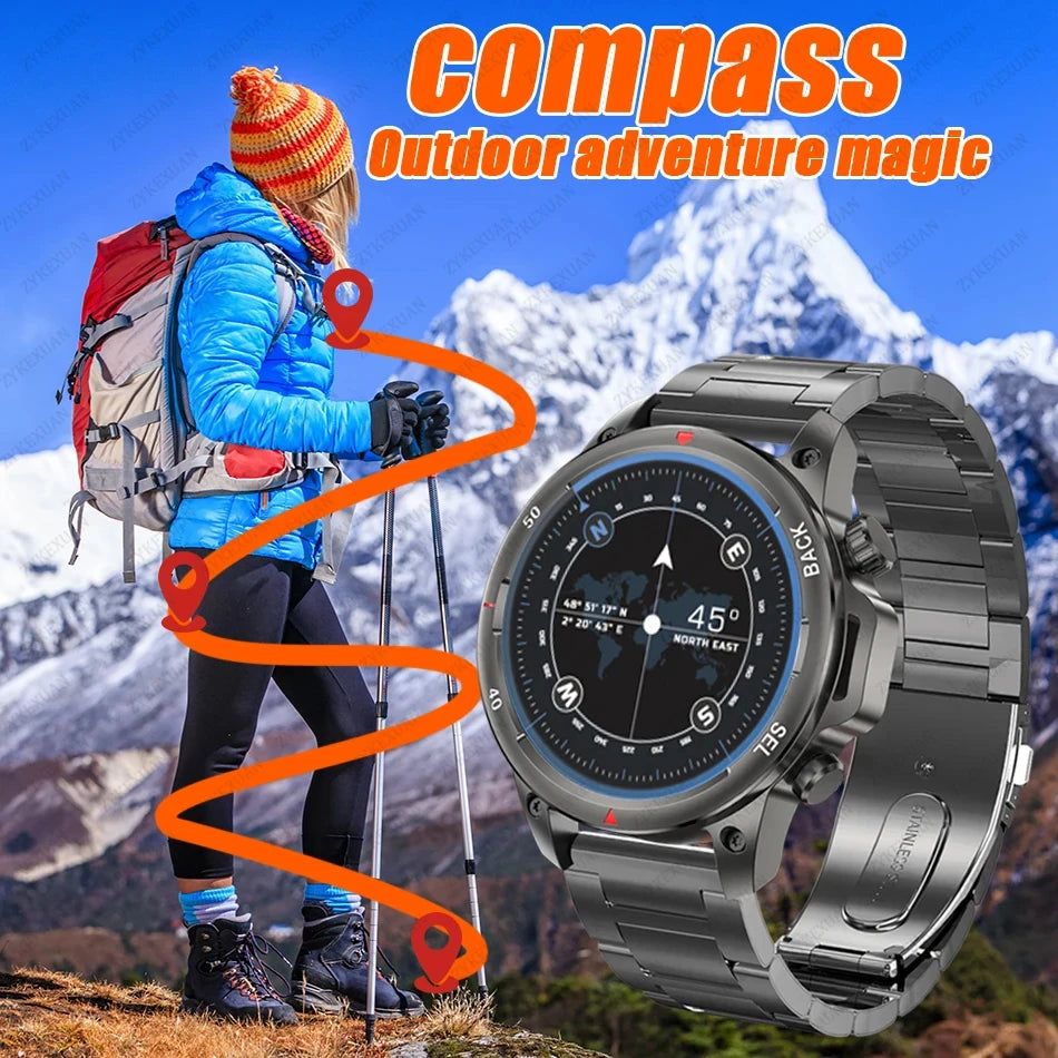 2024 New Smart Watch Men GPS NFC Full Circle Touch Screen Bluetooth Call Men Smartwatch Waterproof Sport Activity Fitness Watch