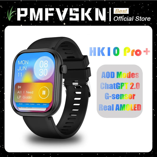 2024 HK10 Pro Plus Smart Watch Man Woman AMOLED NFC Compass ChatGPT G-sensor Photo Album Sport Smartwatch Series 10 HK9 Upgraded