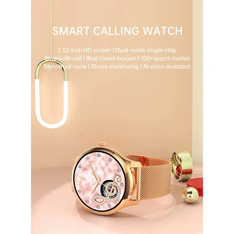 Fashion smart watch 2024 lw92 gold Relojes inteligertes smartwatch for women waterproof Bluetooth dial call full touch screen