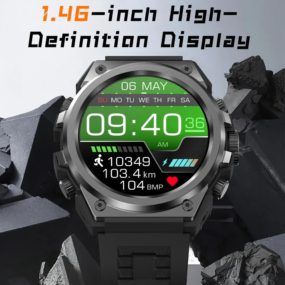 New 1.46" 360*360 HD Display 2024 Smart Watch Men Sport Bluetooth Call IP68 Waterproof Blood Pressure Fitness Tracker Smartwatch