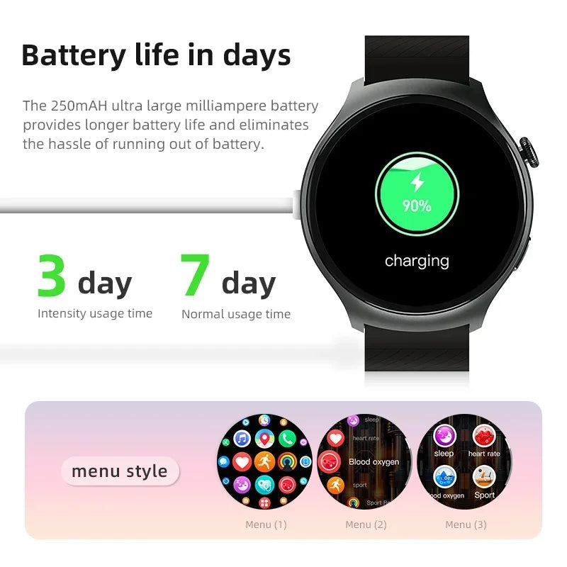 2024 New Bluetooth call SmartWatch women men Heart rate blood oxygen Health testing Smart Watch For xiaomi Huawei