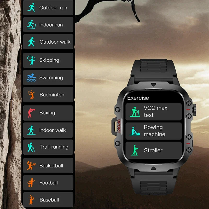 2024 New Bluetooth Call Smart Watch Men 1.96 Inch Screen Health Monitoring Watches Sports Fitness Waterproof Smartwatch For Men