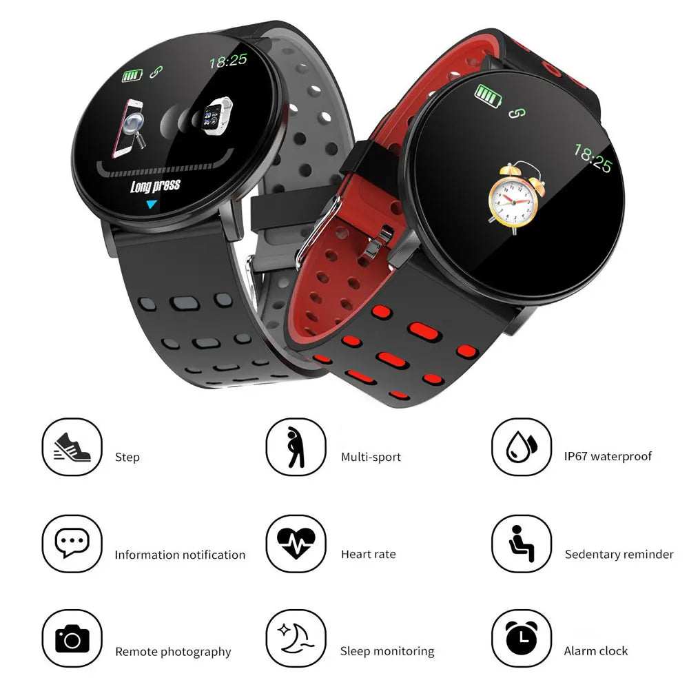 Reloj 119 Plus Smart Watch 2024 Round Screen Bluetooth Waterproof Sports Tracker Fitness Clock For Android IOS Fit Men Women