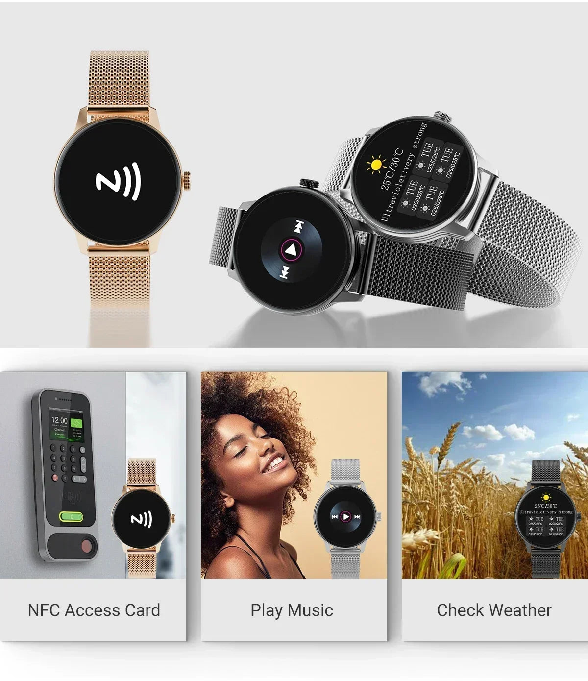 Zordai OD9 Luxury Smart Watches For Women Bluetooth Call Connected Phone Women Watch Health Monitor Sports Smartwatch Women Gift