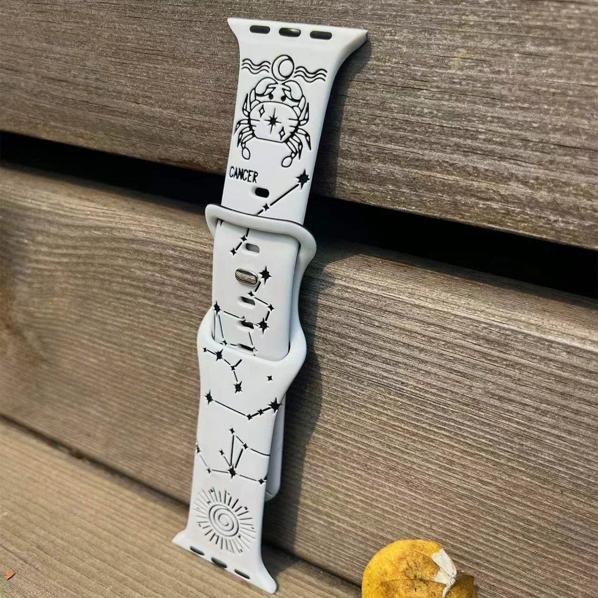 Horoscope Prints Strap for Apple Watch Ultra 2 Band 49mm 45mm 44mm 41mm 40mm Carvings Bracelet for Iwatch Series 9 8 7 6 SE 5 4