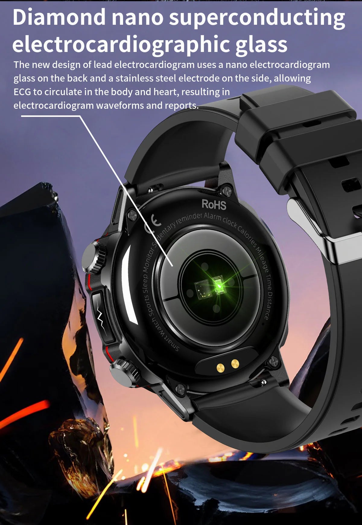 2024 New Smart Watch for Men ECG Blood Glucose Watches Uric Acid Clock Sports Fitness Tracker Bluetooth Call Health Smartwatch