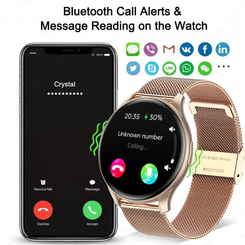 2024 New Smart Watch 1.43 inches Bluetooth Call Sports Fitness Smartwatch Women Men AMOLED 466*466 HD Screen Smartwatches Ladies