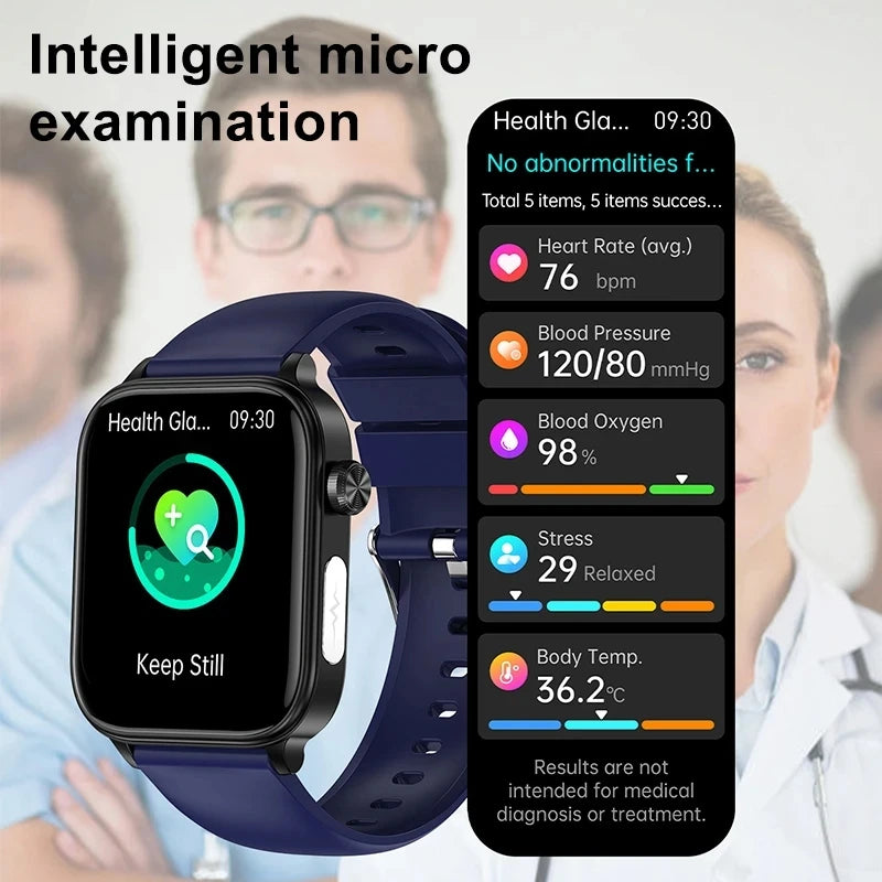 2024 New AI Medical Diagnosis Smart Watch Men Micro examination ECG+PPG+HRV Blood Sugar Blood Lipids Uric Acid Health Smartwatch