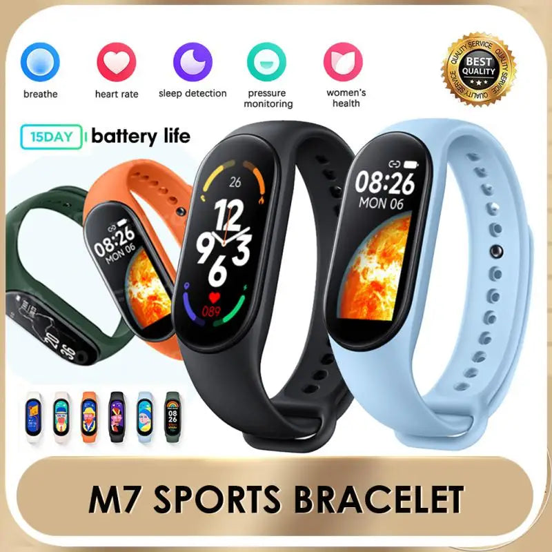 M7 Pedometer Men Women Smartband M7 Heart Rate Smartwatch Fitness Tracker Blood Pressure Sport Smart Bracelet For Mi Band 7