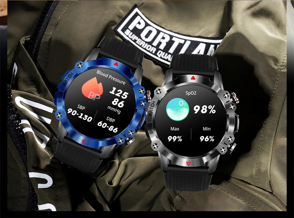 2024  AMOLED HD Screen Watch Bluetooth Call Smartwatch Waterproof Outdoor Sports Tracker 450 mA Battery fashion Men Smart Watch