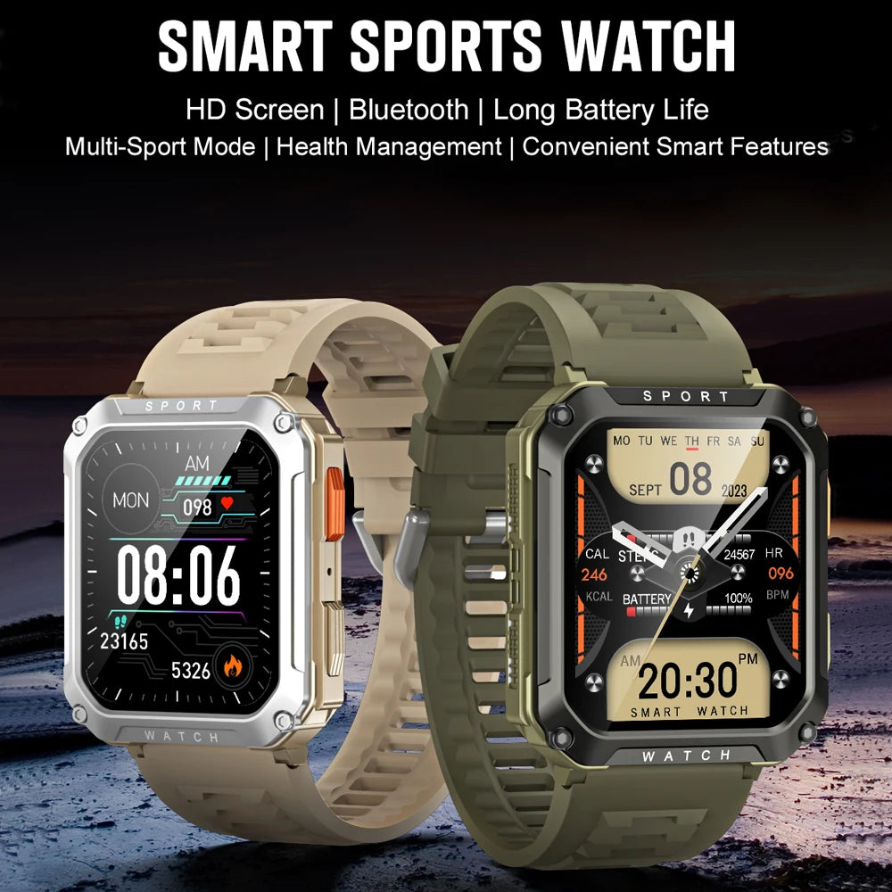 2024 New Outdoor Military Smart Watch Men Bluetooth Call Smartwatch GPS Sport Waterproof Ftiness tracker Watch For Android IOS