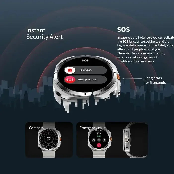 2024 New Watch 7 Ultra 47mm Smart Watch IP68 Waterproof Bluetooth Call Compass Smartwatch for Men Women 1.43" AMOLED Screen SpO2